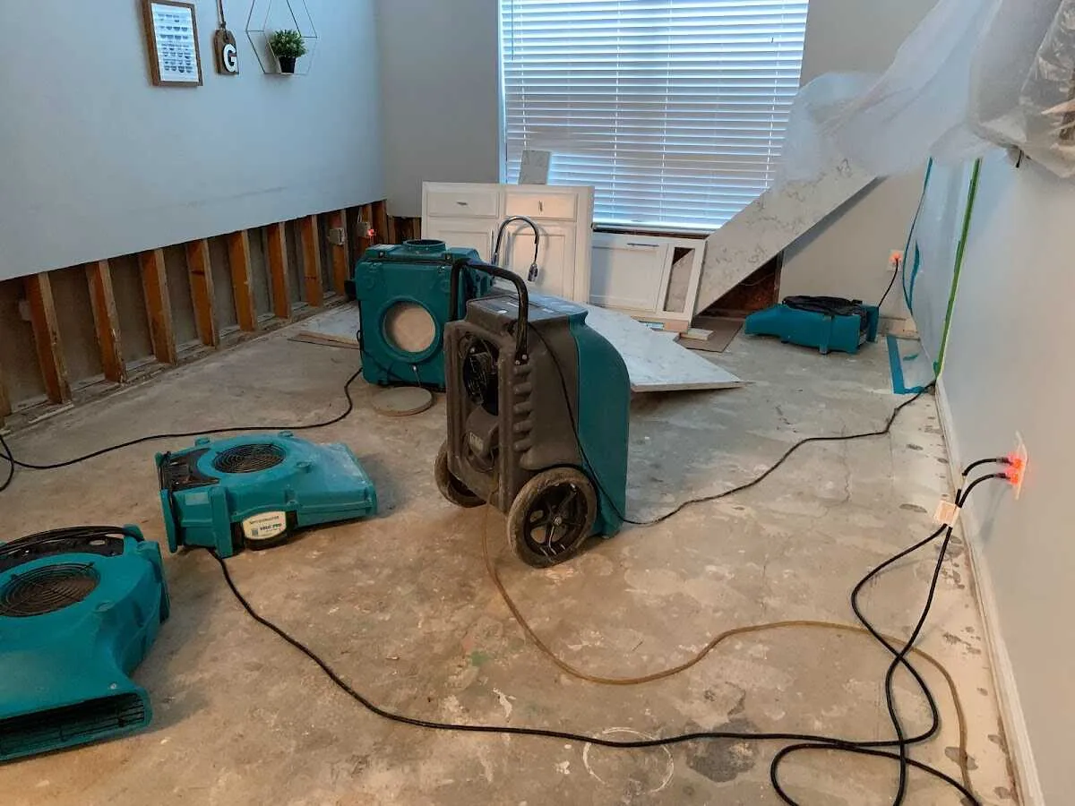 Dehumidifier in flood-cut room for Water Extraction & Removal in Laredo